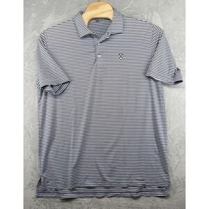 Peter Millar Summer‎ Comfort Short Sleeve Golf Polo Shirt Blue Striped Men's XL